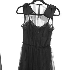 Stunning silk bodice with lace trim under tulle